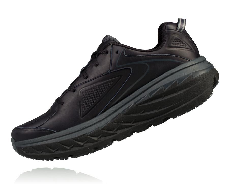 Hoka One One Tenisky Panske Čierne - Bondi Kožené - 73092-NHMJ